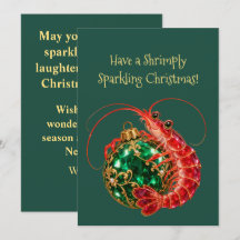 Shrimply Sparkling Christmas Shrimp Holiday Card