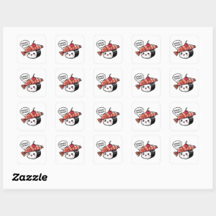 shrimply the best kawaii sushi square sticker