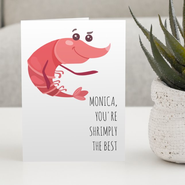Shrimply the Best Personalized Funny Card (Creator Uploaded)