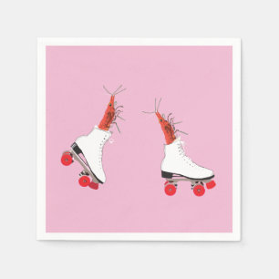 Shrimps On  Roller Skates  Cocktail Napkin