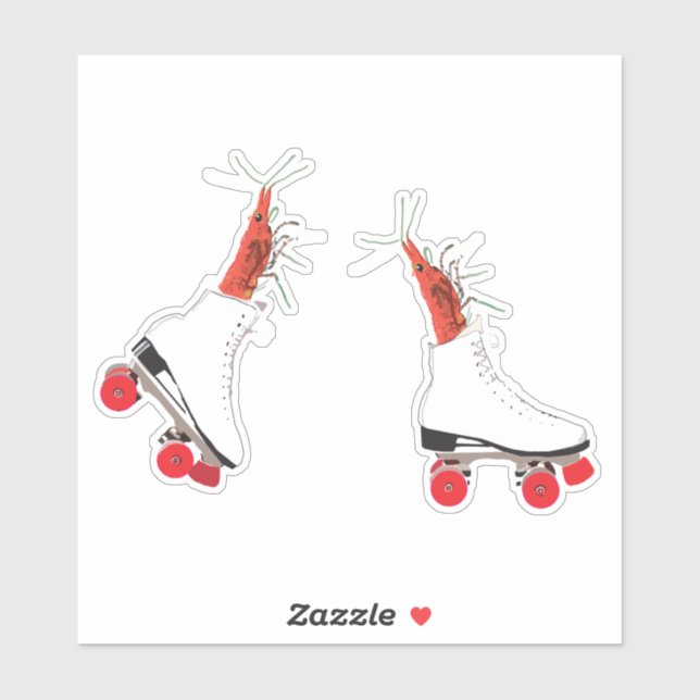 Shrimps on Skate Sticker (Sheet)