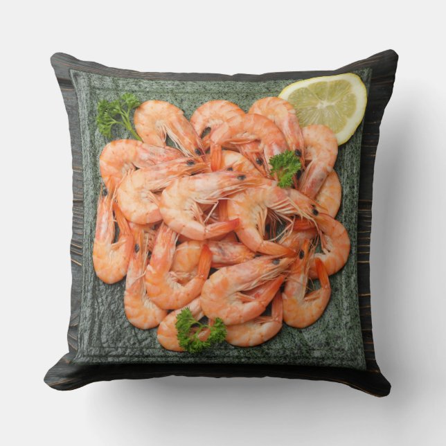 Shrimps Throw Pillow (Front)