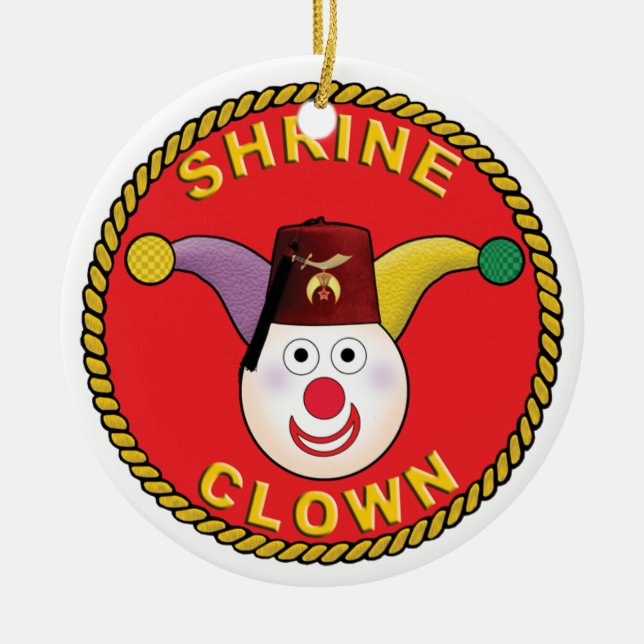 Shrine Clown Ceramic Ornament (Front)