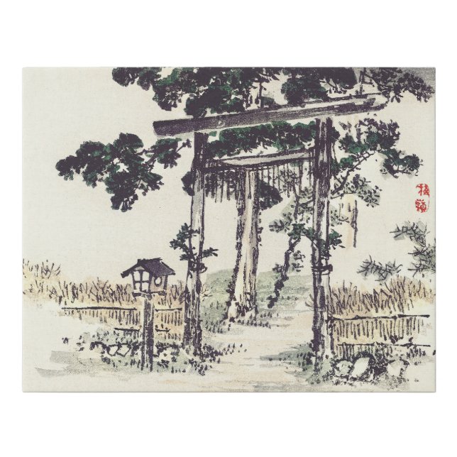 Shrine gate by Kōno Bairei Faux Canvas Print (Front)