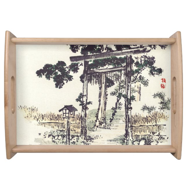 Shrine gate by Kōno Bairei Serving Tray (Front)