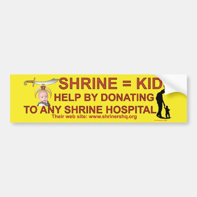 SHRINE HOSPITALS BUMPER STICKER (Front)