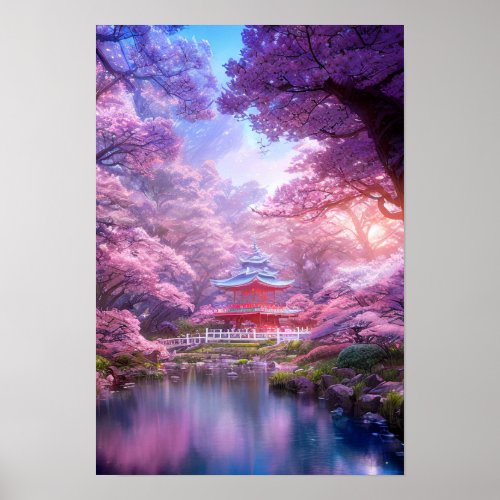 Shrine in the Pink Bloom Poster