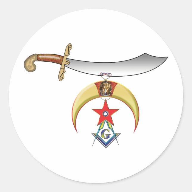 Shrine Mason Classic Round Sticker (Front)