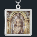 Shrine of Emperor Charlemagne Silver Plated Necklace<br><div class="desc">German School's Shrine of Emperor Charlemagne (742-814),  detail of Henri IV (1050-1106) 1215 (gold & champleve enamel) located at the Aachen Cathedral Treasury,  Aachen,  Germany. The Shrine of Emperor Charlemagne (742-814),  detail of Henri IV (1050-1106) 1215 (gold & champleve enamel) was created around 1215 AD.</div>