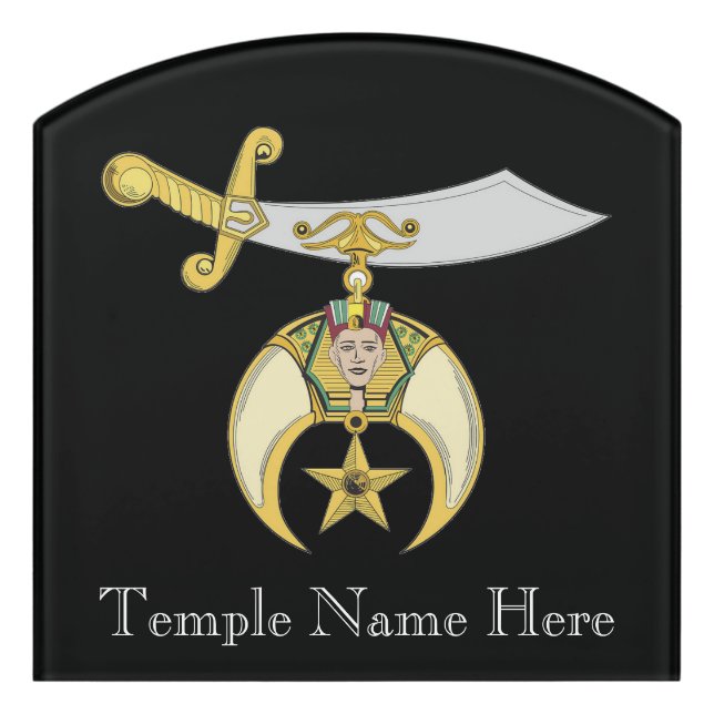 Shrine Temple Door Sign (Contour Front)