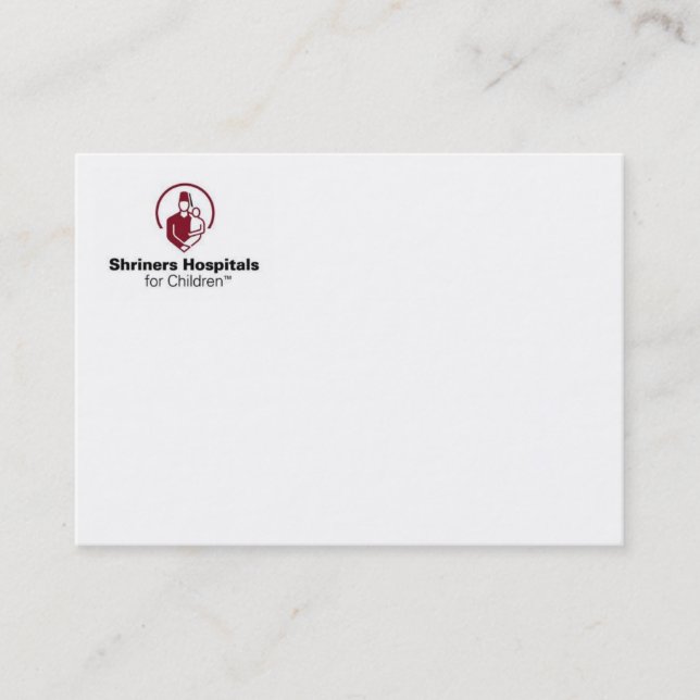 Shriner Hospital Business Card (Front)