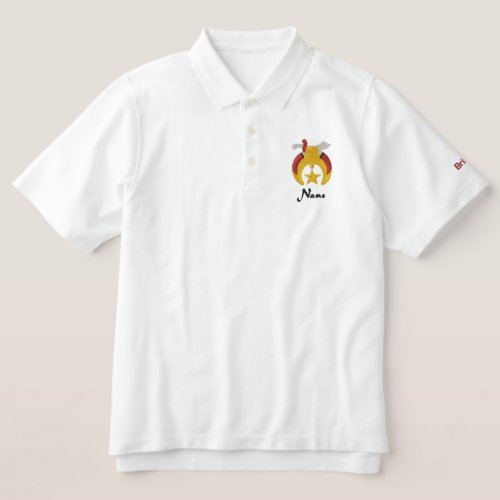 Shriner Logo with personalized name Embroidered Polo Shirt