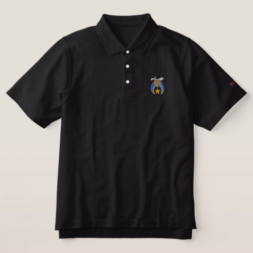 Shriner Logo with personalized name Embroidered Polo Shirt