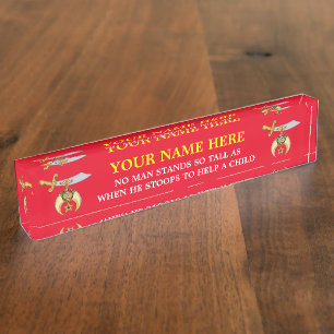 SHRINERS DESK NAME PLATE