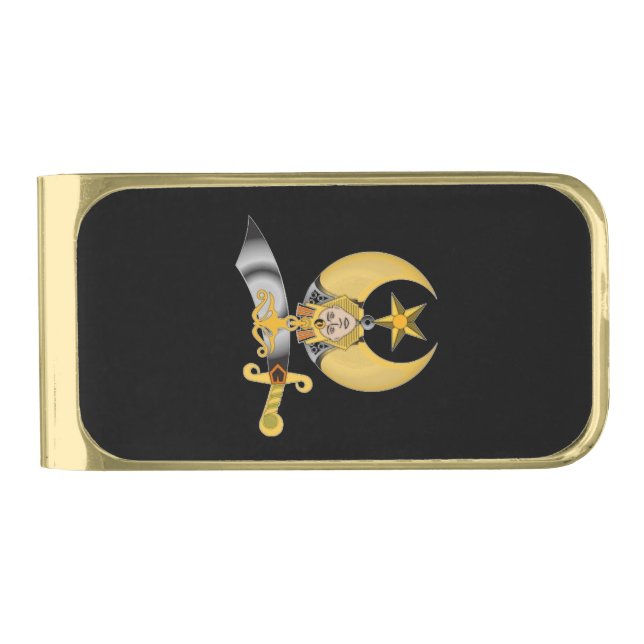 Shriners Gold Finish Money Clip (Front)