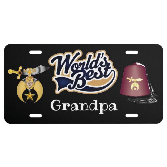 Shriners Grandpa License Plate (Front)
