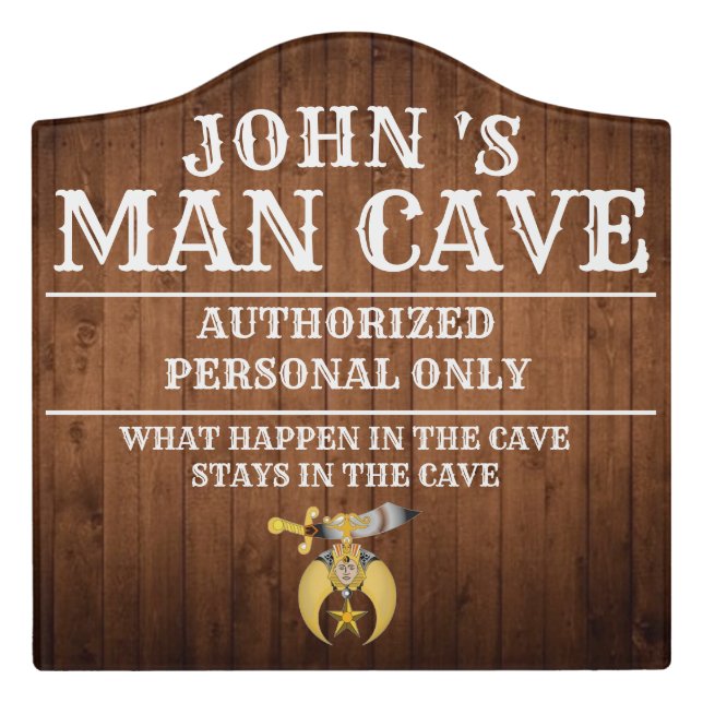 Shriners Man Cave  Door Sign (Large Crest Front)