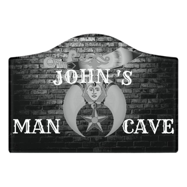 Shriners Man Cave  Door Sign (Small Crest Front)