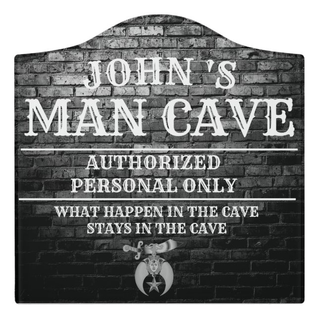 Shriners Man Cave  Door Sign (Large Crest Front)