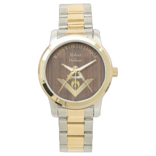 Shriners on Wood Masonic Watch