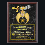 Shriners Year Of Services Award Plaque<br><div class="desc">Shriners Year Of Services Award Plaque</div>