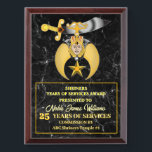 Shriners Year Of Services Award Plaque<br><div class="desc">Shriners Year Of Services Award Plaque</div>