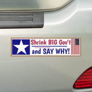 Shrink Big Gov't and SAY WHY! Bumper Sticker