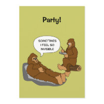 Shrink's Office Funny Sasquatch Cartoon Custom Invitation Shrink's Office Funny Sasquatch Cartoon Custom Invitation
