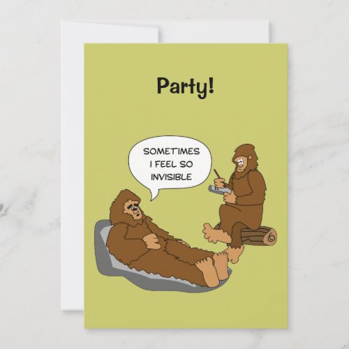 Shrink's Office Funny Sasquatch Cartoon Custom Custom Invite