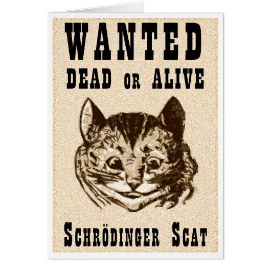 Shrodinger’s cat wanted poster cards (Front)