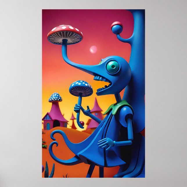 Shroomin' 'n' Bloom'n - Ken Gage Surreal Art Poster (Front)