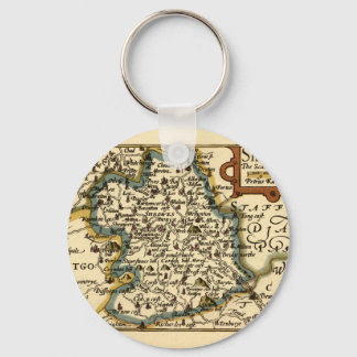 Shropshire County England Old Antiquarian Map Keychain
