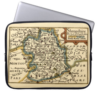 Shropshire County England Old Antiquarian Map Laptop Sleeve