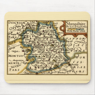 Shropshire County England Old Antiquarian Map Mouse Pad