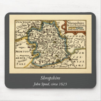 Shropshire County England Old Antiquarian Map Mouse Pad