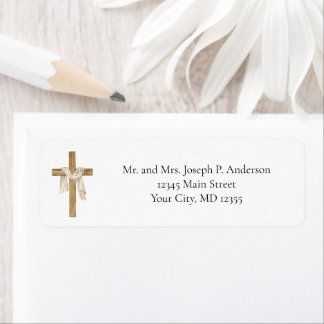 Shroud of Turin Easter Cross Religious Christian Label