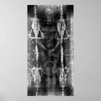 Shroud of Turin, Frontal View Negative Poster