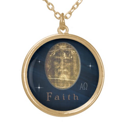 Shroud of Turin Gold Plated Necklace