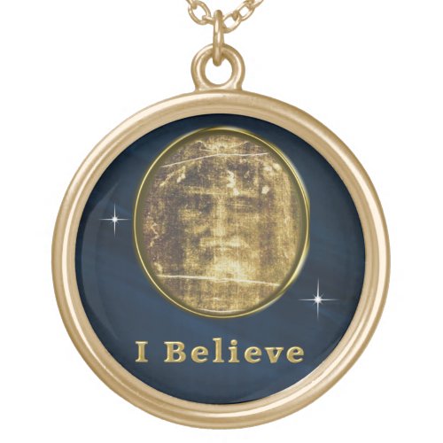 Shroud of Turin Gold Plated Necklace