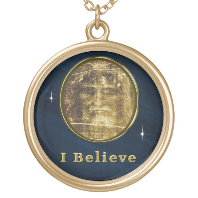 Shroud of Turin Gold Plated Necklace (Front)