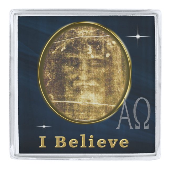 Shroud of Turin Silver Finish Lapel Pin (Front)