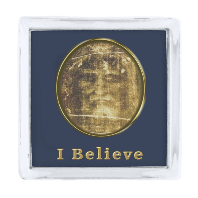 Shroud of Turin Silver Finish Lapel Pin (Front)