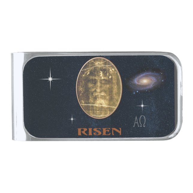 Shroud of Turin Silver Finish Money Clip (Front)