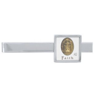 Shroud of Turin Silver Finish Tie Bar
