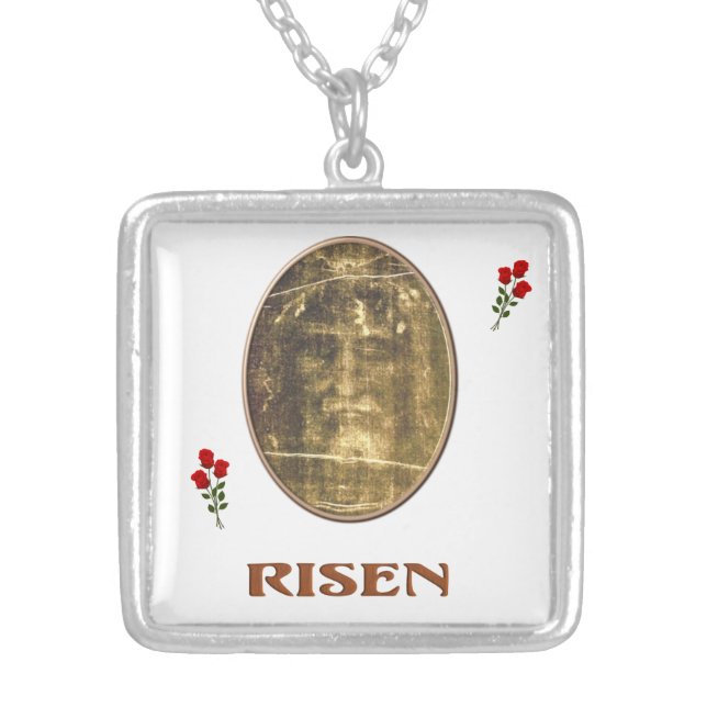 Shroud of Turin Silver Plated Necklace (Front)