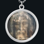 Shroud of Turin Silver Plated Necklace<br><div class="desc">This the face on the Shroud of Turin.  The Shroud of Turin or Turin Shroud is a length of linen cloth bearing the negative image of a man who is alleged to be Jesus of Nazareth.</div>