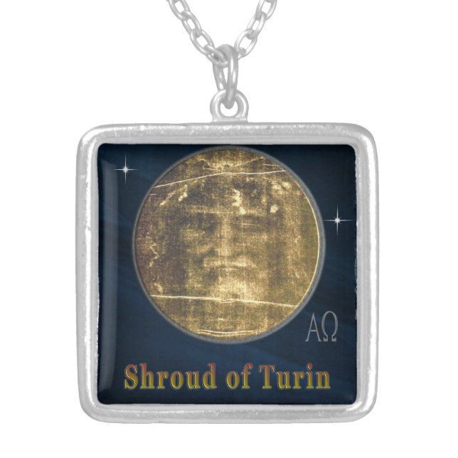 Shroud of Turin Silver Plated Necklace (Front)