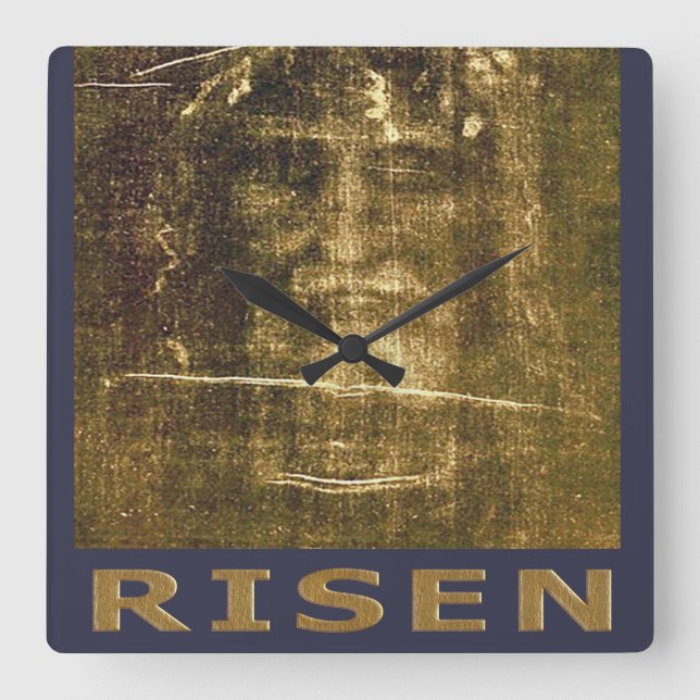 Shroud of Turin Square Wall Clock (Front)