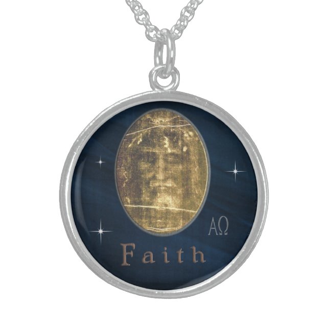 Shroud of Turin Sterling Silver Necklace (Front)