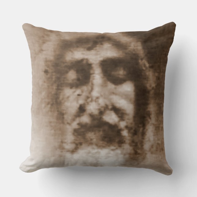 Shroud of Turin: the Face of God, Jesus Christ Throw Pillow (Front)